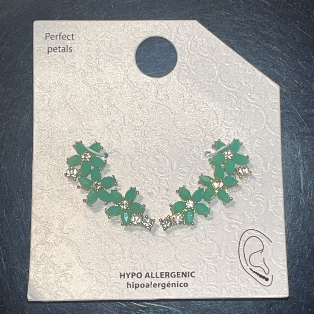 Perfect Petals Green Floral Earrings